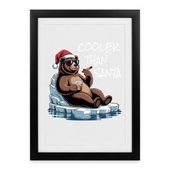 Santa lustiges Weihnachtachten mit Spruch - Gerahmtes Poster (27 × 37 cm) - Schwarz - Vorne