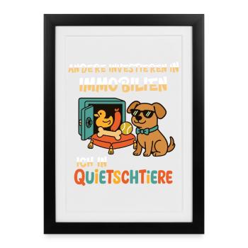 Immobilier? Non merci - des animaux qui couinent - Affiche encadrée (27 × 37 cm) - noir - Devant