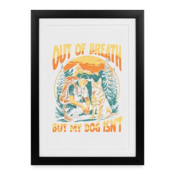 Trail Chien Randonnée Chien Trekker - Affiche encadrée (27 × 37 cm) - noir - Devant