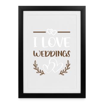 J’adore les mariages - Affiche encadrée (27 × 37 cm) - noir - Devant