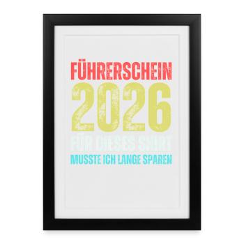 Driver's license 2026 - Framed poster (27 × 37 cm) - black - Front