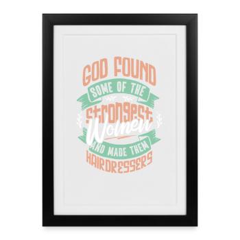Cadeau de motivation coiffeur - Affiche encadrée (27 × 37 cm) - noir - Devant