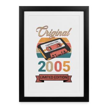 Cadeau d’anniversaire original 2005 en édition limitée - Affiche encadrée (27 × 37 cm) - noir - Devant