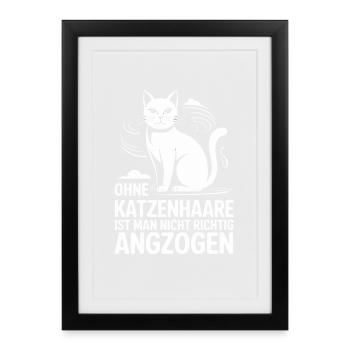 Chat disant que vous n’êtes pas sans poils de chat - Affiche encadrée (27 × 37 cm) - noir - Devant