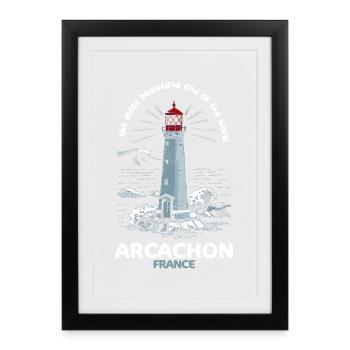 Bassin D'Arcachon Dune du Pilat Gironde Bordeaux - Framed poster (27 × 37 cm) - black - Front