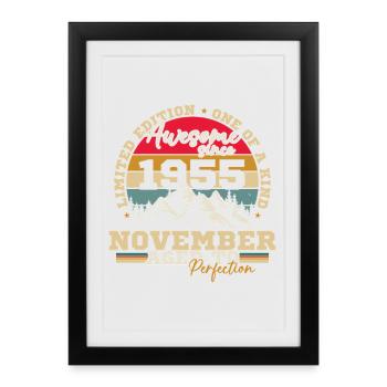 November 1955 Vintage Retro Birthday - Framed poster (27 × 37 cm) - black - Front