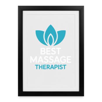 Best Massage Therapist Lotus Motiv - Framed poster (27 × 37 cm) - black - Front
