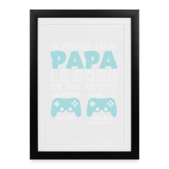 Design Humour Gaming Futur Père - Affiche encadrée (27 × 37 cm) - noir - Devant