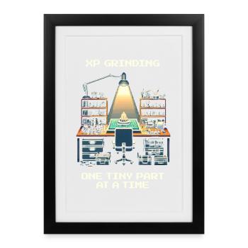 XP Grind: One Part at a Time | Model making - Framed poster (27 × 37 cm) - black - Front