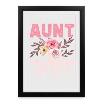 Tante Cadeau Meilleure Tante Du Monde - Affiche encadrée (27 × 37 cm) - noir - Devant