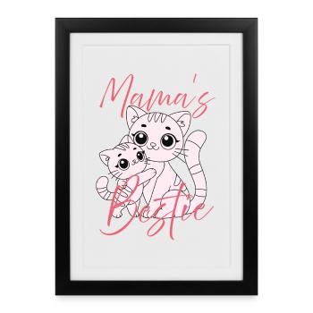 Maman et Chatons Bestie - Affiche encadrée (27 × 37 cm) - noir - Devant