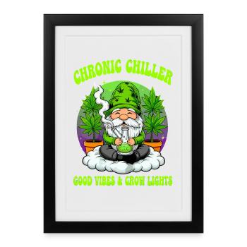Cannabis Gnome - Bong Gnome 420 - Framed poster (27 × 37 cm) - black - Front