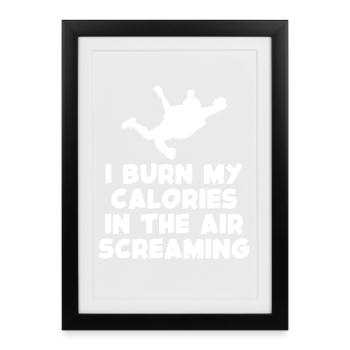 T-shirt Calories dans le vent qui crie - Affiche encadrée (27 × 37 cm) - noir - Devant