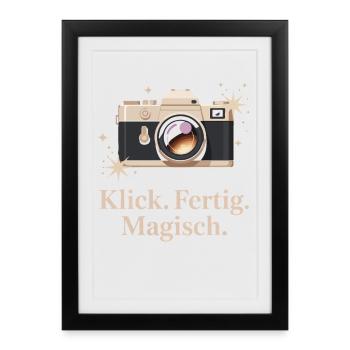 Click Done Magical Retro Camera Enthusiasts - Framed poster (27 × 37 cm) - black - Front