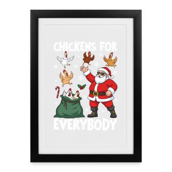 Chickens for Everybody - Framed poster (27 × 37 cm) - black - Front