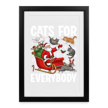 Cats for everybody - Framed poster (27 × 37 cm) - black - Front