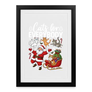 Cats for everybody - Framed poster (27 × 37 cm) - black - Front