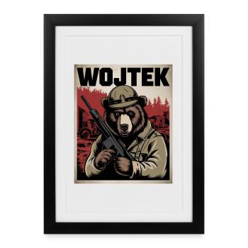 Wojtek The War Hero Bear - Framed poster (27 × 37 cm) - black - Front