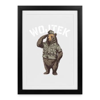 Wojtek Explorer Ours - Affiche encadrée (27 × 37 cm) - noir - Devant
