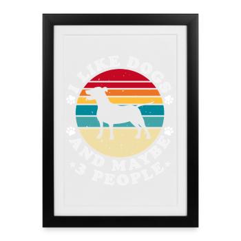 Chiens Chien Amoureux Chien Propriétaire Cadeau - Affiche encadrée (27 × 37 cm) - noir - Devant