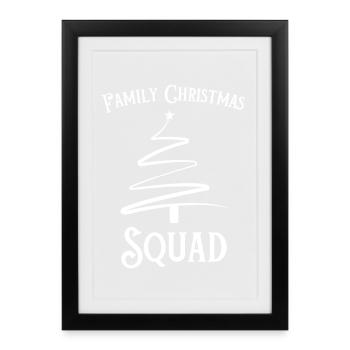 Family Christmas Tree Squad - Framed poster (27 × 37 cm) - black - Front