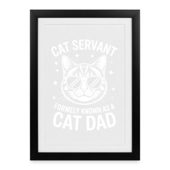 Chats Disant Papa Papa Drôle Chats Cadeau - Affiche encadrée (27 × 37 cm) - noir - Devant