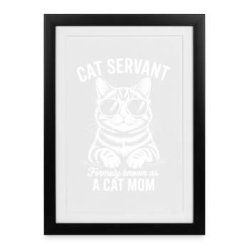 Chats Disant Maman Maman Drôle Chats Cadeau - Affiche encadrée (27 × 37 cm) - noir - Devant