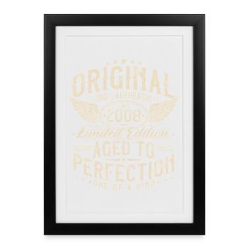 Original_2008_Jahrgang_Geburtstag_Geschenk_Retro - Affiche encadrée (27 × 37 cm) - noir - Devant