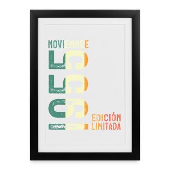 November 1955 Vintage Retro Birthday - Framed poster (27 × 37 cm) - black - Front