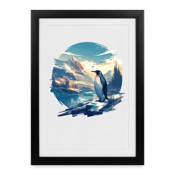 Pingouins Pingouin - Affiche encadrée (27 × 37 cm) - noir - Devant