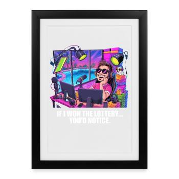 Funny If I Won The Lottery You'd Notice Yacht boat - Framed poster (27 × 37 cm) - black - Front