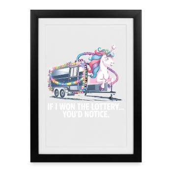Funny If I Won The Lottery You'd Notice Yacht boat - Framed poster (27 × 37 cm) - black - Front