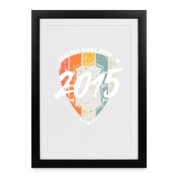 Anniversaire Guitare 2015 Guitariste - Affiche encadrée (27 × 37 cm) - noir - Devant