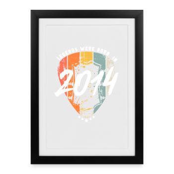 Anniversaire 2014 Guitariste Guitare - Affiche encadrée (27 × 37 cm) - noir - Devant