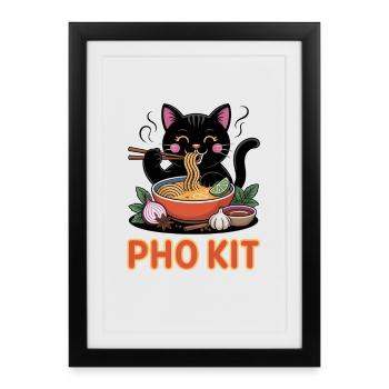 Pho Kit Noodle Bowl Foodie Asian - Framed poster (27 × 37 cm) - black - Front