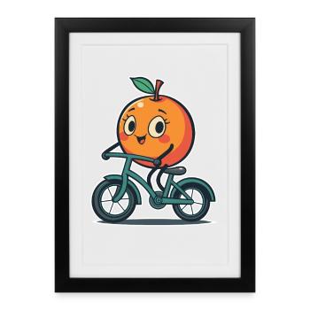 Orange fruit on the bike - Framed poster (27 × 37 cm) - black - Front