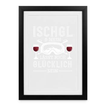 Ischgl Wine Fun Après-Ski Fête des Alpes - Affiche encadrée (27 × 37 cm) - noir - Devant