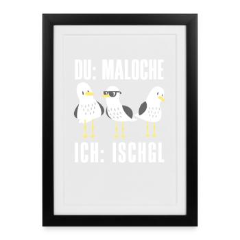 Ischgl Ski Snowboard Fun après-ski - Affiche encadrée (27 × 37 cm) - noir - Devant