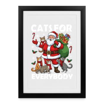 Cats for everybody - Framed poster (27 × 37 cm) - black - Front