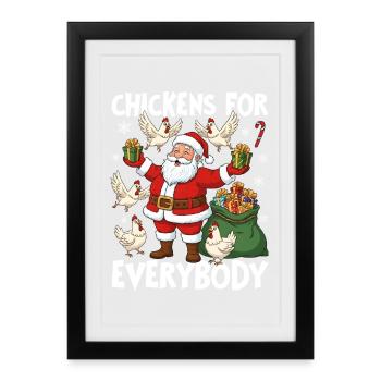 Des poulets pour tout le monde - Affiche encadrée (27 × 37 cm) - noir - Devant