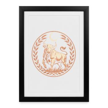 Taurus Zodiac Moon Laurel Strong Taurus - Framed poster (27 × 37 cm) - black - Front