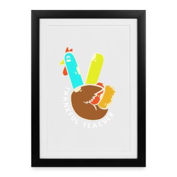 Thanksgiving Teacher Teacher - Framed poster (27 × 37 cm) - black - Front