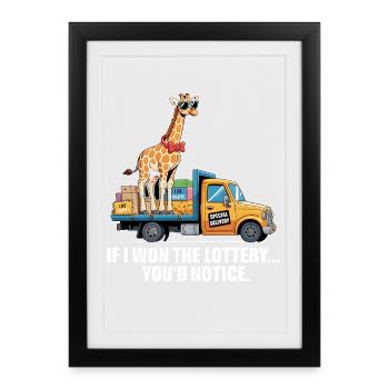 Funny If I Won The Lottery You'd Notice Yacht boat - Framed poster (27 × 37 cm) - black - Front