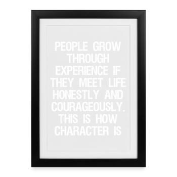 people grow through experience if they meet life - Framed poster (27 × 37 cm) - black - Front