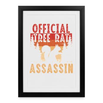 Chasseur d’écureuils Rat arboricole - Affiche encadrée (27 × 37 cm) - noir - Devant