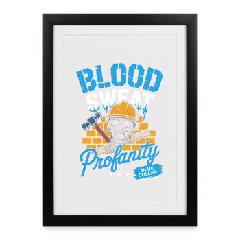 Blue Collar Worker Craft Construction Worker - Framed poster (27 × 37 cm) - black - Front