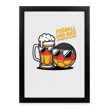 Football and Beer – Germany Fan Saying - Framed poster (27 × 37 cm) - black - Front
