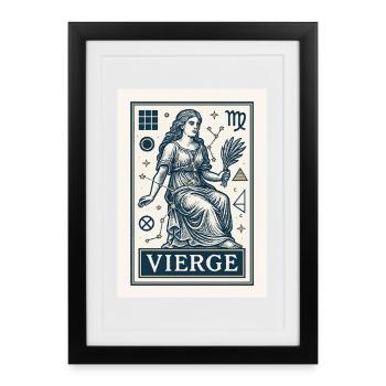Virgo Star Sign - Astrology - Framed poster (27 × 37 cm) - black - Front