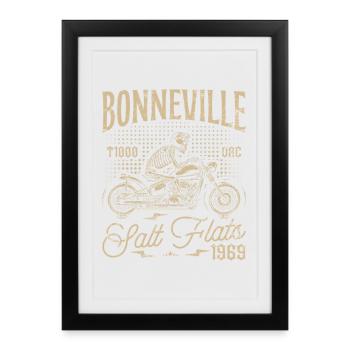 Bonneville Salt Flats Moto Anniversaire 1969 - Affiche encadrée (27 × 37 cm) - noir - Devant