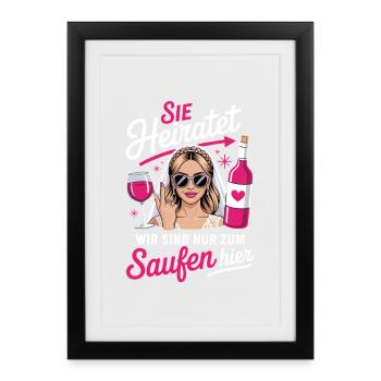 Brides drinking team Bachelorette Party - Framed poster (27 × 37 cm) - black - Front